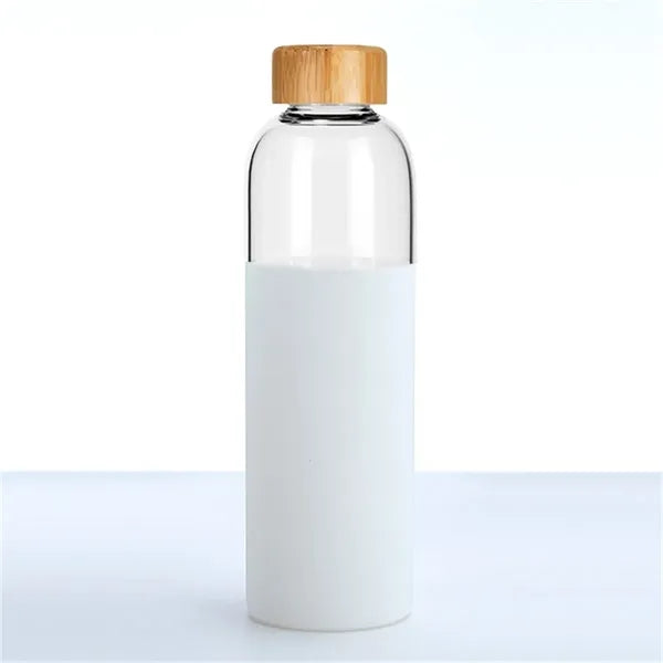 17 Oz Borosilicate Glass Water Bottles with Bamboo Lid