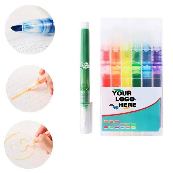 6-Pack Of Direct-Liquid Fluorescent Pens Set