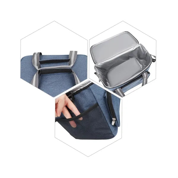 15L Soft Insulated Lunch Box Cooler Bag W/ Shoulder Strap