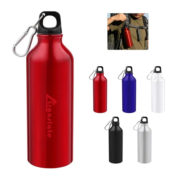 16Oz Lightweight Aluminum Water Bottle With Carabiner