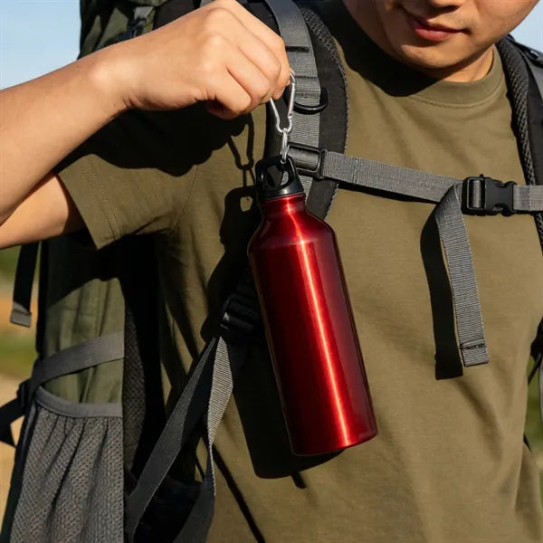 16Oz Lightweight Aluminum Water Bottle With Carabiner