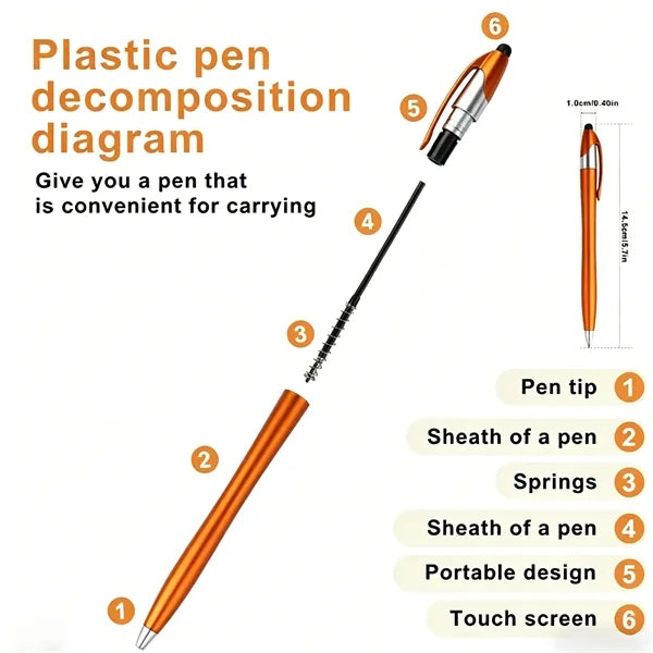 Retractable Plastic Stylus Ballpoint Pen