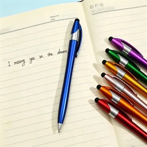 Retractable Plastic Stylus Ballpoint Pen