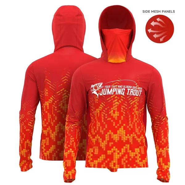Men's 180 GSM Fishing Hoodie T-Shirt With Neck Gaite