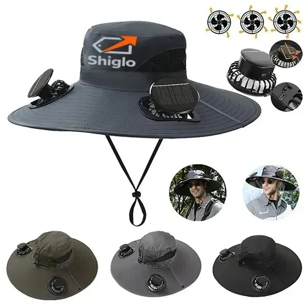 Wide Brim Solar Fan Outdoor Fishing Hat