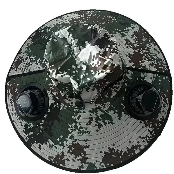 Wide Brim Solar Fan Outdoor Fishing Hat