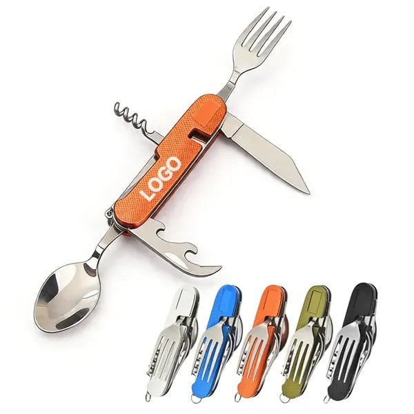 Stainless Steel 6 in 1 Foldable Portable Utensils