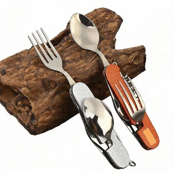 Stainless Steel 6 in 1 Foldable Portable Utensils