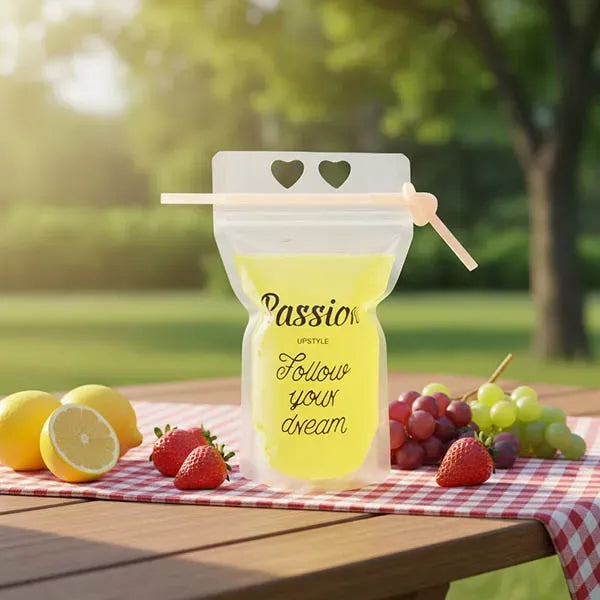 17 Oz Clear Self-sealed Food Drink Pouch Juice Beverage Bag