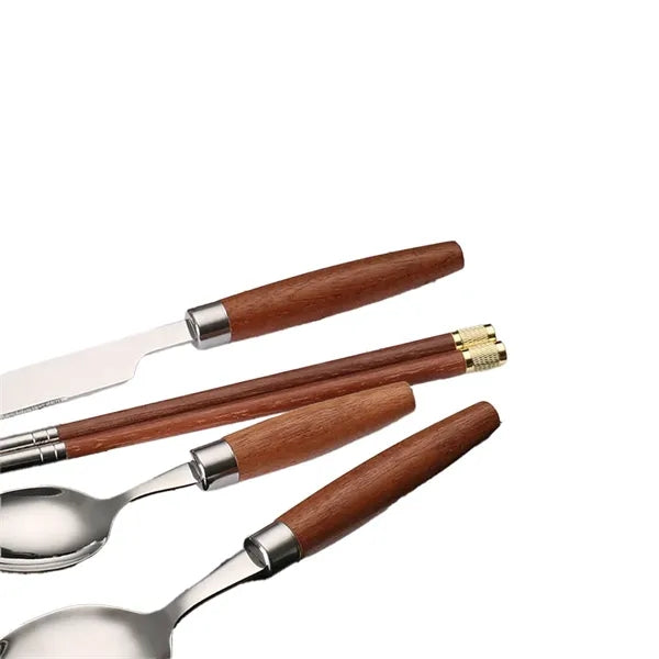 Wood-Handle Cutlery Set