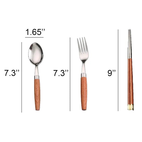 Wood-Handle Cutlery Set