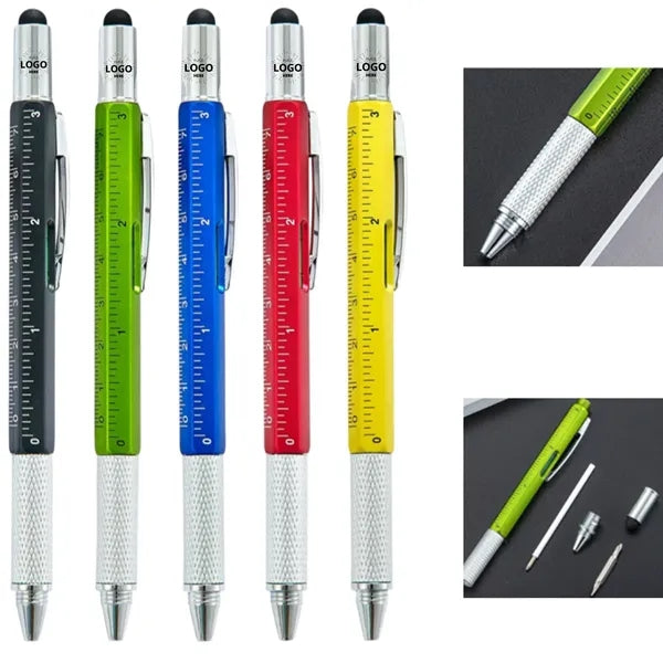 6 in 1 Multi-Function Tool Ballpoint Pen