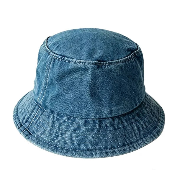 Unisex Washed Cotton Denim Bucket Hat