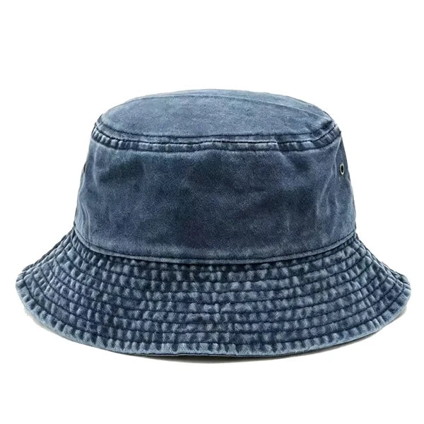 Unisex Washed Cotton Denim Bucket Hat