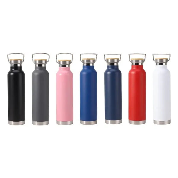 20 Oz Stainless Steel Sport Bamboo Lid Insulated Bottle