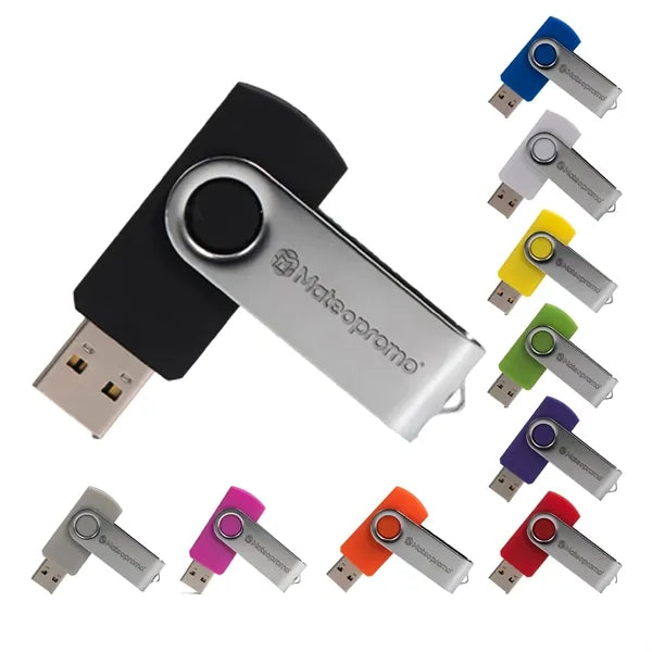 Engraved Metal Swivel USB Flash Drive up to 256GB