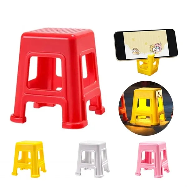 Plastic Stool Phone Stand with Light Desk Decoration
