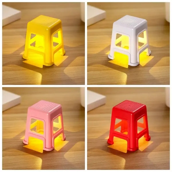 Plastic Stool Phone Stand with Light Desk Decoration
