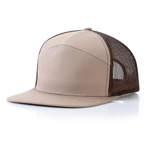 6-Panel Laser-Cut Mesh Quick-Dry Golf Trucker Cap