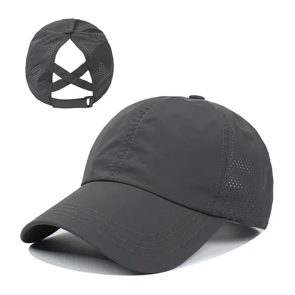 Ladies Crisscross Back Ponytail Cap