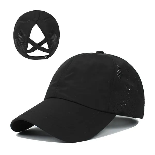 Ladies Crisscross Back Ponytail Cap