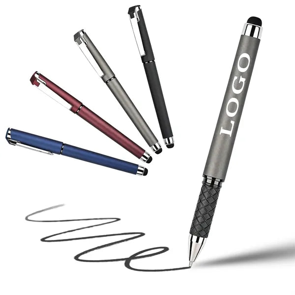 Weighted Metal Gel Ink Pen W/ Capacitive Stylus