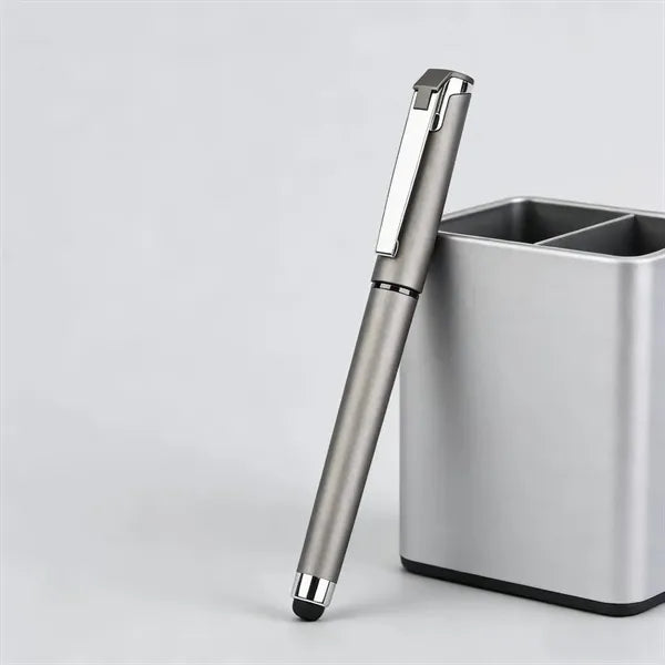 Weighted Metal Gel Ink Pen W/ Capacitive Stylus