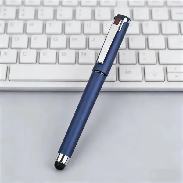 Weighted Metal Gel Ink Pen W/ Capacitive Stylus