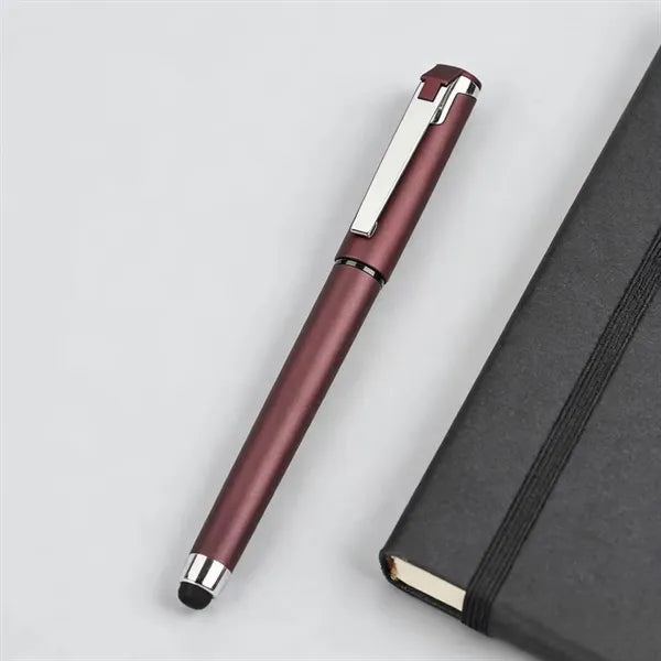 Weighted Metal Gel Ink Pen W/ Capacitive Stylus