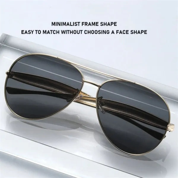 Oversized Aviator Sunglasses Gold Metal UV Blockin