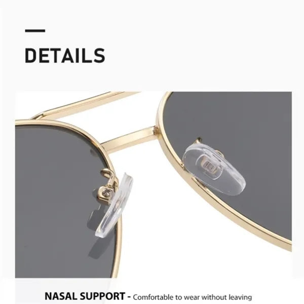Oversized Aviator Sunglasses Gold Metal UV Blockin