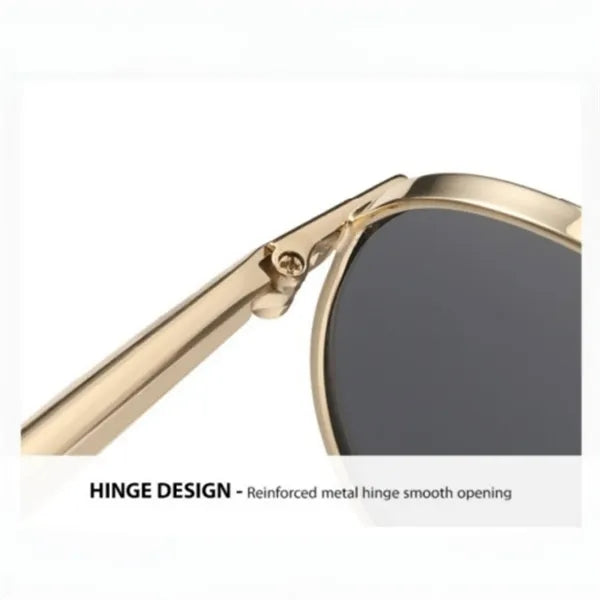 Oversized Aviator Sunglasses Gold Metal UV Blockin