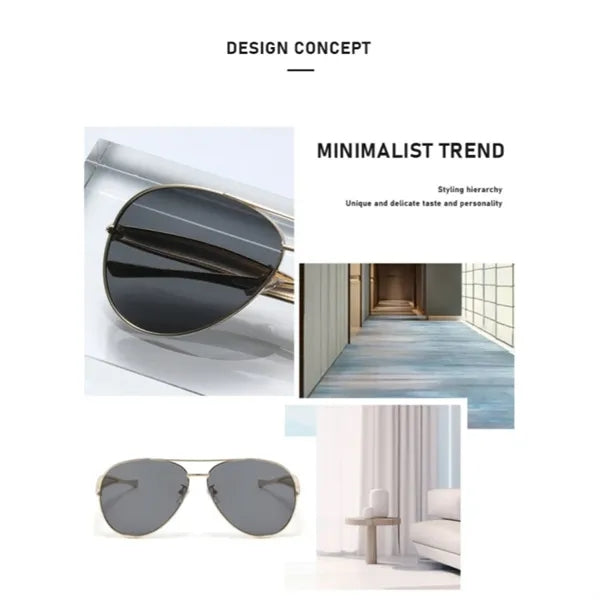 Oversized Aviator Sunglasses Gold Metal UV Blockin