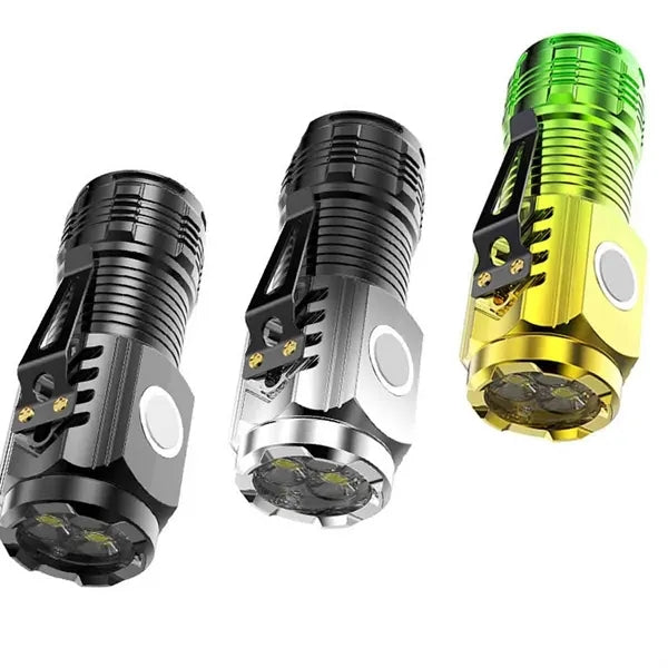 Rechargeable Magnetic Clip Portable Flashlight