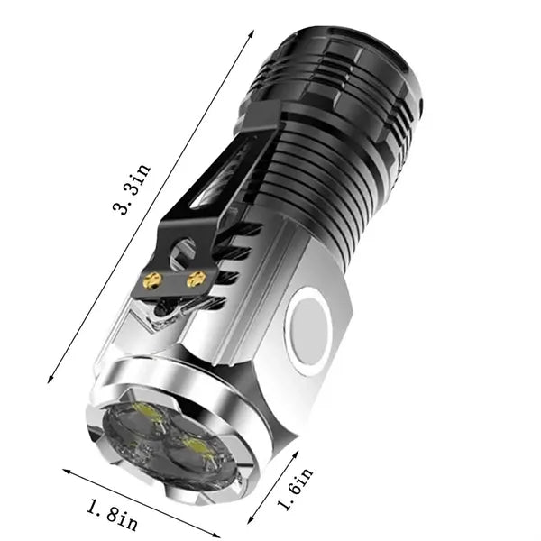 Rechargeable Magnetic Clip Portable Flashlight