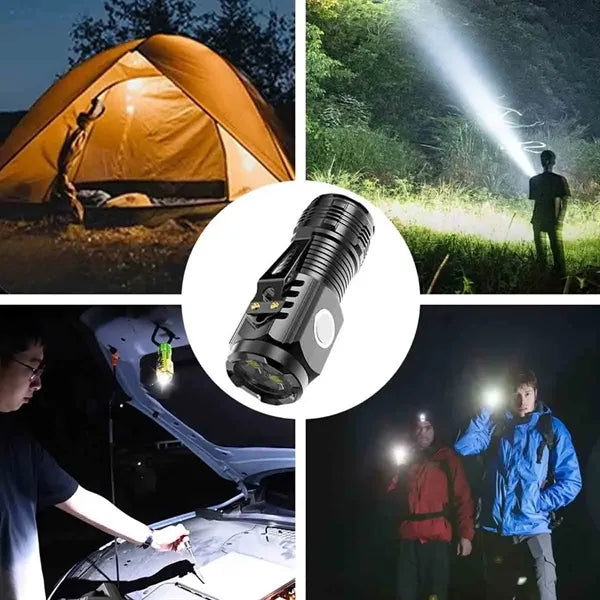 Rechargeable Magnetic Clip Portable Flashlight