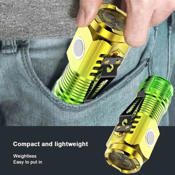 Rechargeable Magnetic Clip Portable Flashlight