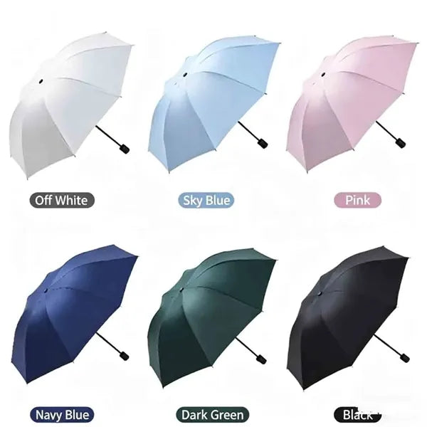 Black Coated Umbrella - Sun & Rain Protection, UV Shield