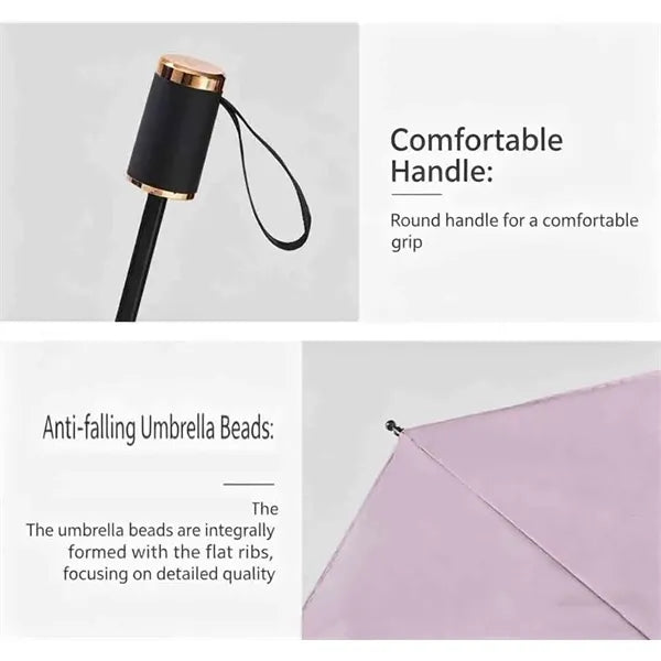 Black Coated Umbrella - Sun & Rain Protection, UV Shield