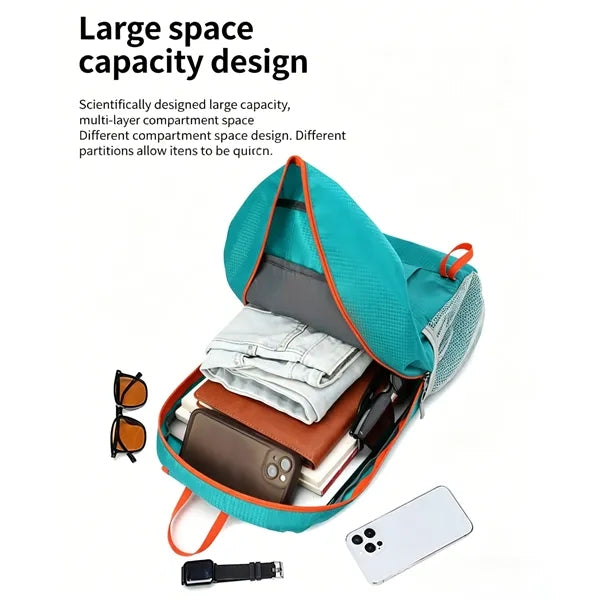 Foldable Lightweight Backpack, Large Capacity 25L, Travel Ou