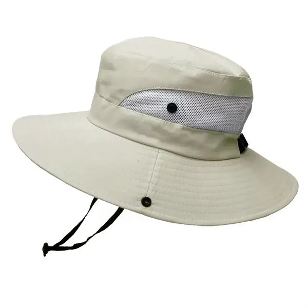 Foldable Mesh Wide Brim Women Bucket Hat