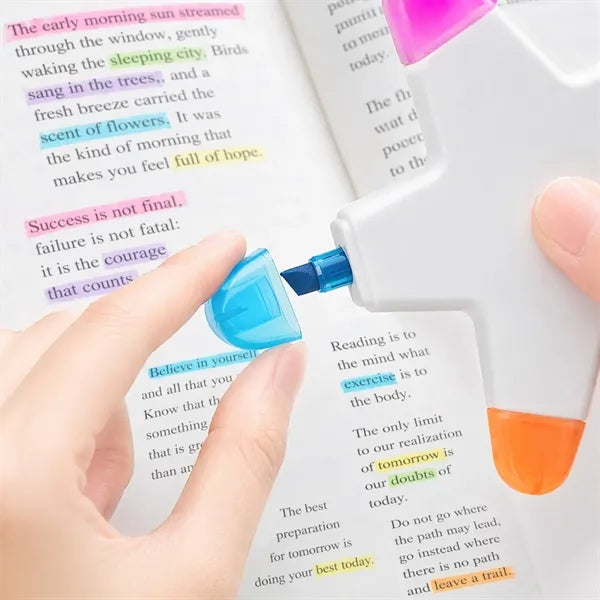 Multicolor Star Shaped Highlighter Pen