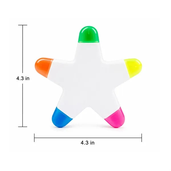Multicolor Star Shaped Highlighter Pen