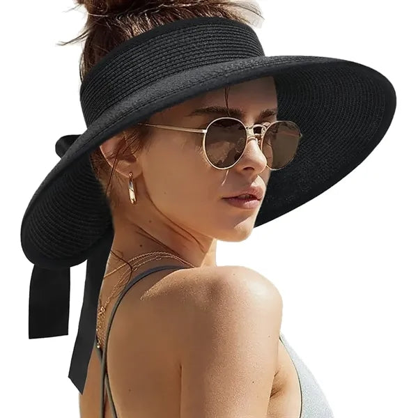 Foldable Straw Visor Hat