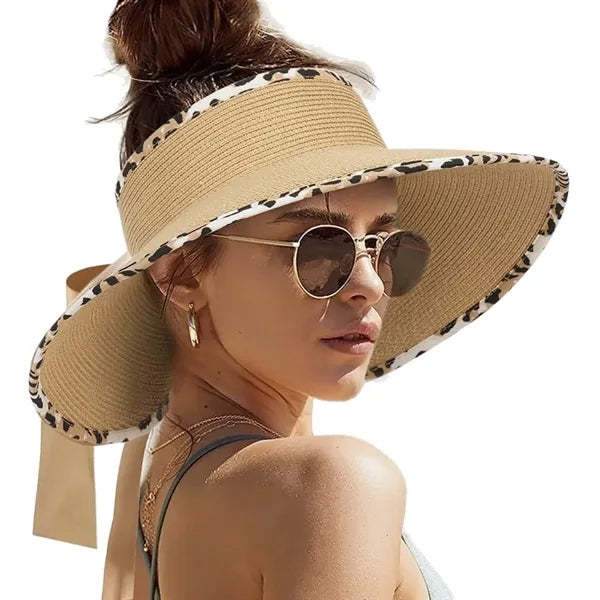 Foldable Straw Visor Hat