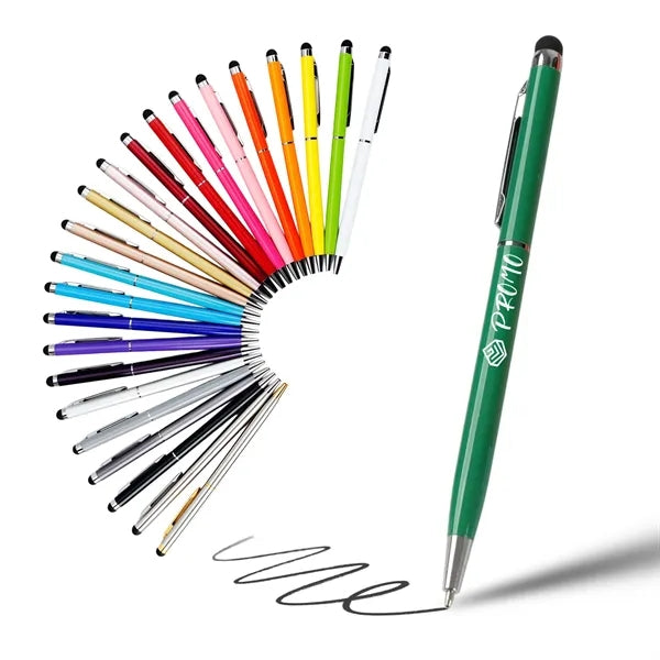 Slim Metal Stylus Ballpoint Pen W/ Twist Action
