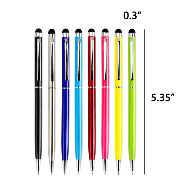 Slim Metal Stylus Ballpoint Pen W/ Twist Action