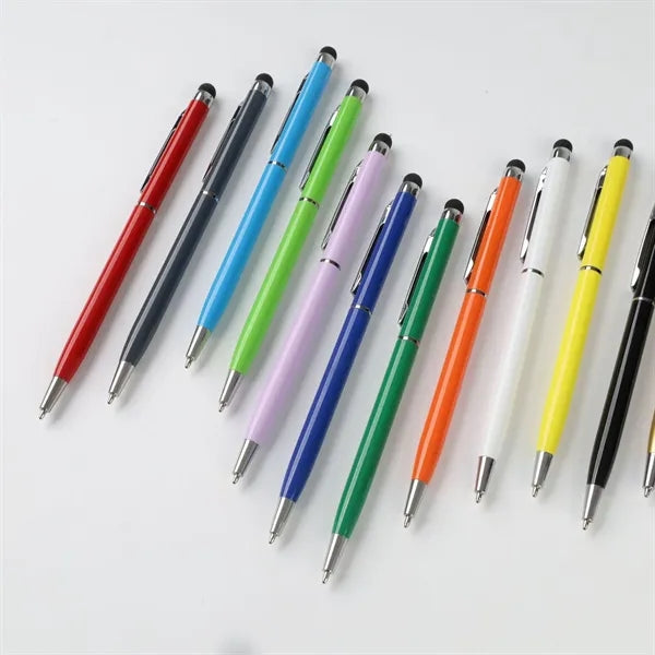 Slim Metal Stylus Ballpoint Pen W/ Twist Action