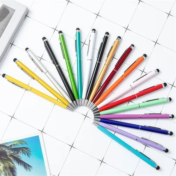 Slim Metal Stylus Ballpoint Pen W/ Twist Action