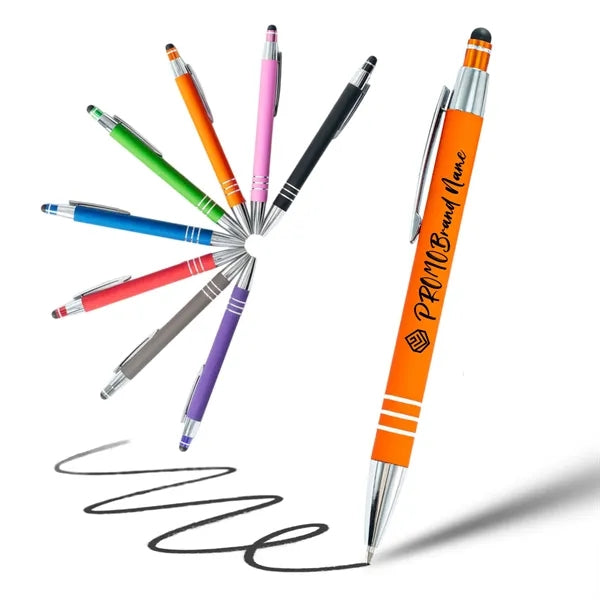 Soft Touch Metal Stylus Pen W/ Rubberized Finish